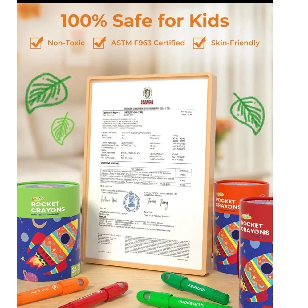 Jupitearth Rocket Crayons 18 Vibrant Colors Twist Up Design‎ For Kids
